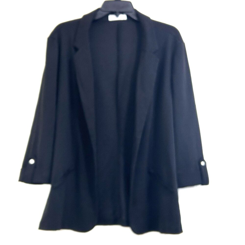 89th & Madison Woman’s Blazer Size XL Black 3/4 Sleeve Open Blazer Jacket